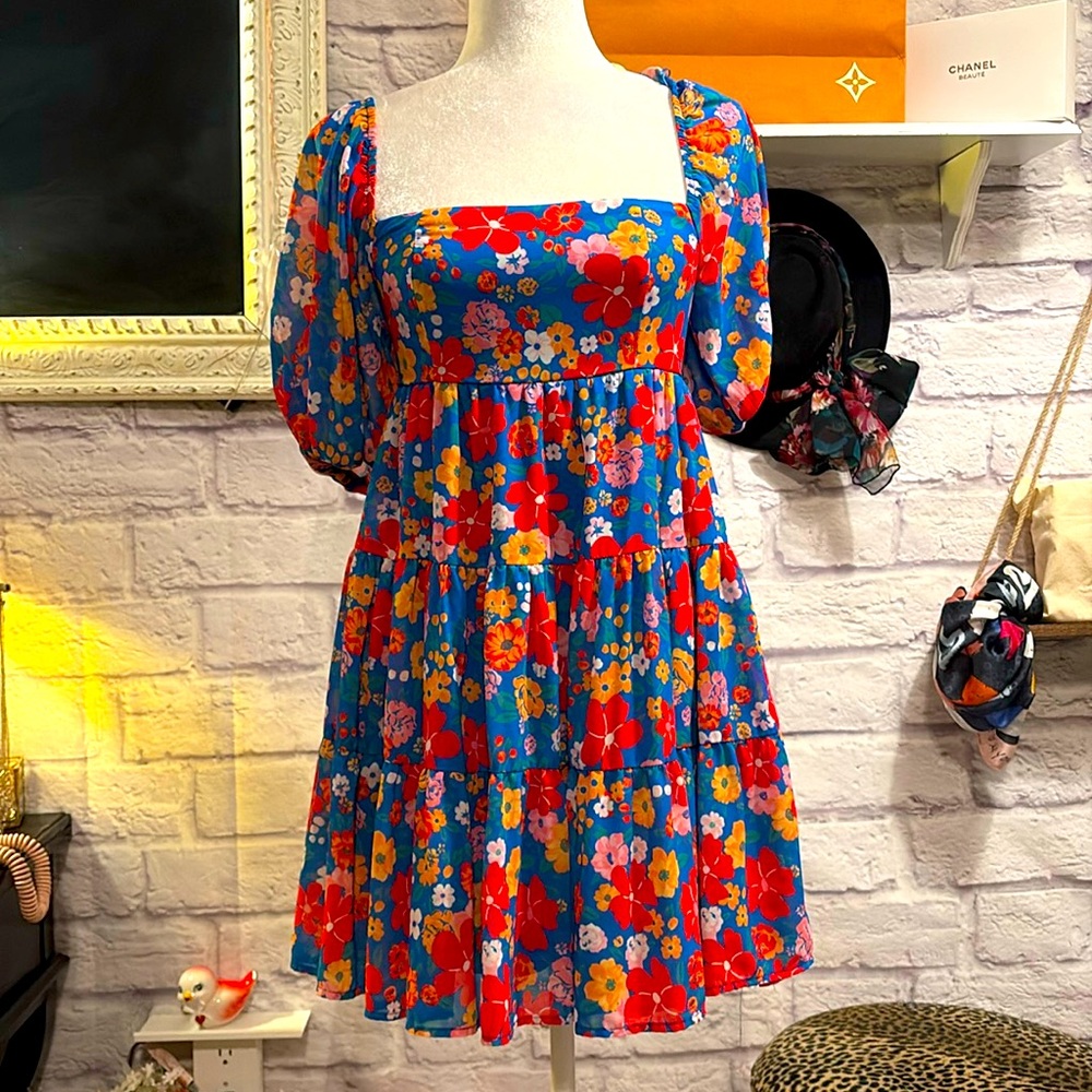 All In A Dream Blue Floral Babydoll
Dress size smal nwot